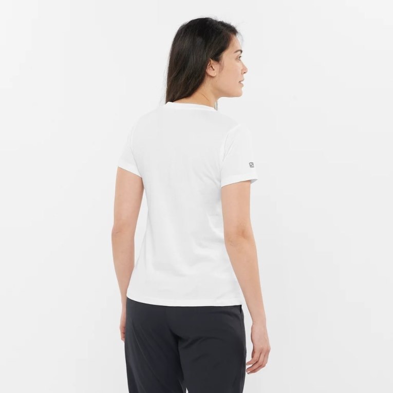 Camiseta Salomon Outlife Big Logo Curta Sleeve Feminino Branco | PT Y64538